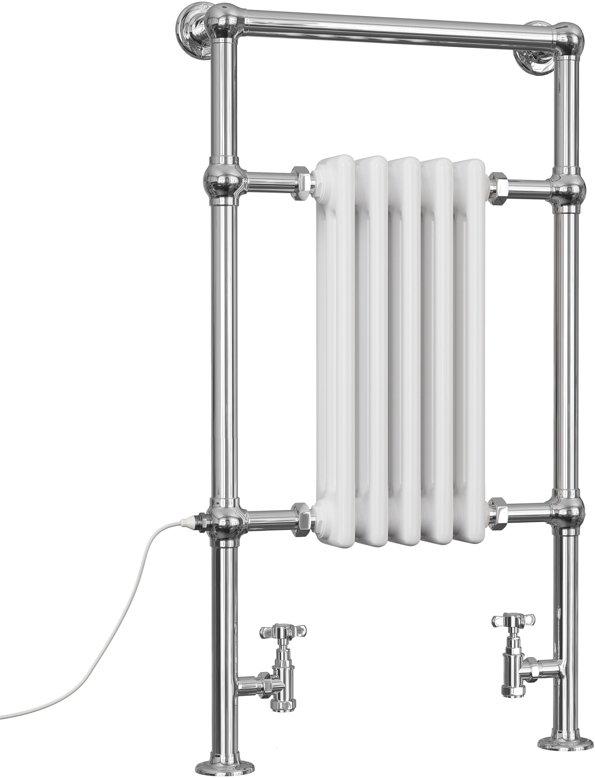 Adisham - Traditional Dual Fuel Towel Rail H963mm x W538mm Standard - Floor Standing