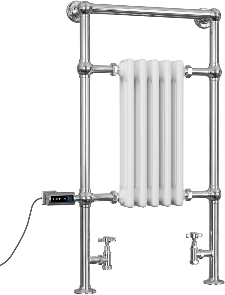 Adisham - Traditional Dual Fuel Towel Rail H963mm x W538mm Thermostatic WIFI - Floor Standing