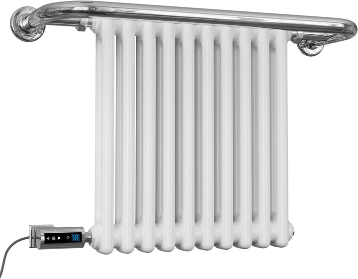 Aydon traditional electric towel rail, 491mm x 741mm, 300W thermostatic WiFi white radiator