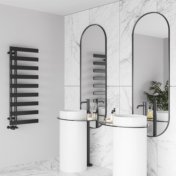 Agar - Black Towel Radiator - H1156mm x W500mm