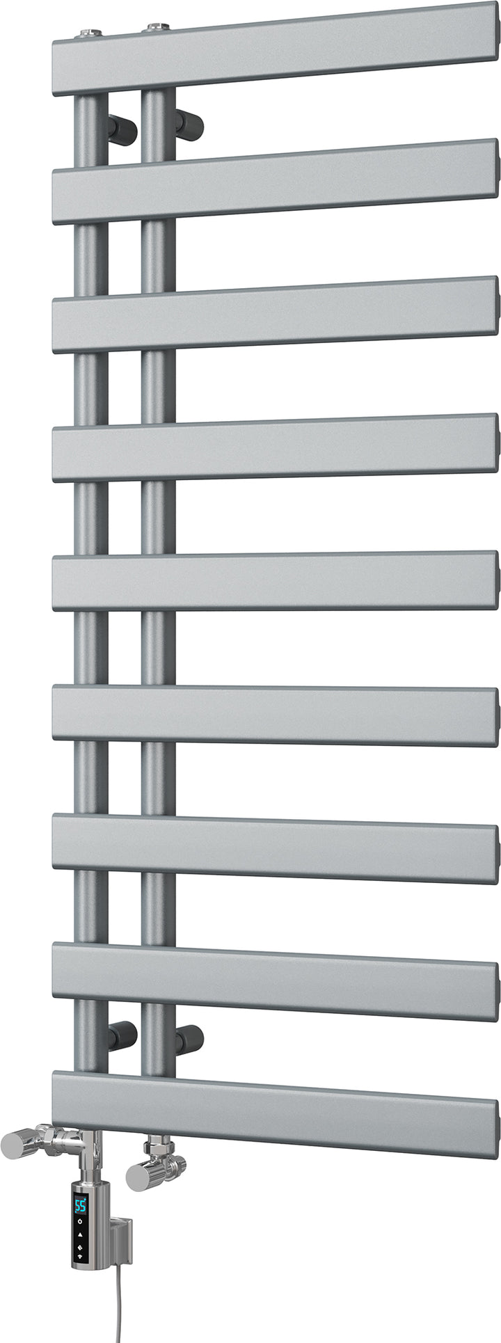 Agar - Silver Dual Fuel Towel Rail H1156mm x W500mm Thermostatic WIFI
