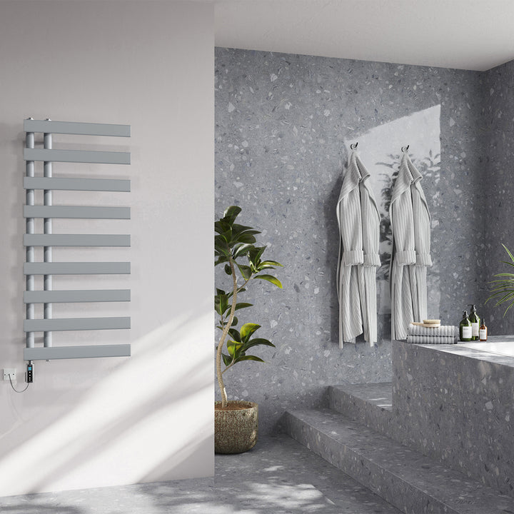 Agar - Silver Electric Towel Rail H1156mm x W500mm 500w Thermostatic WIFI