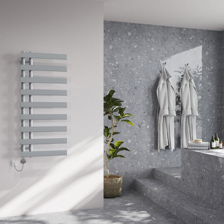 Agar - Silver Electric Towel Rail H1156mm x W500mm 500w Thermostatic