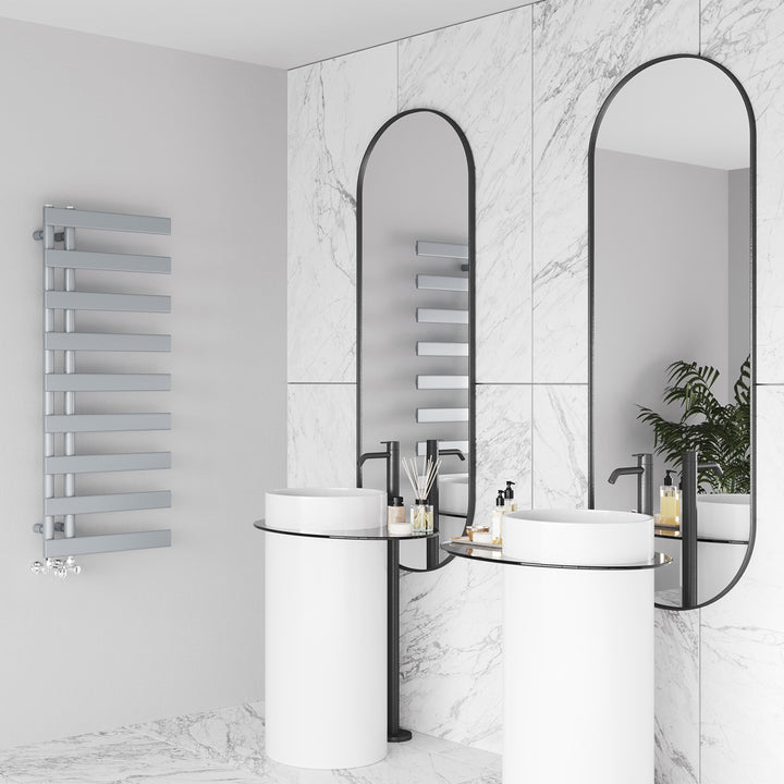 Agar - Silver Towel Radiator - H1156mm x W500mm