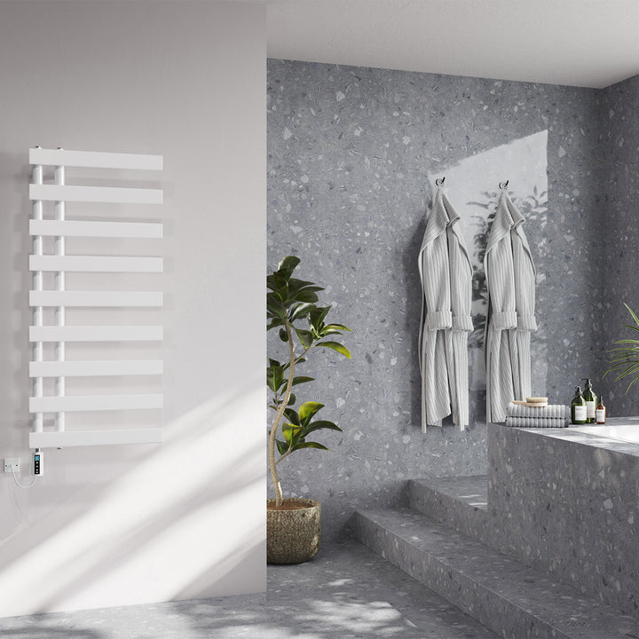 Agar - White Electric Towel Rail H1156mm x W500mm 500w Thermostatic WIFI