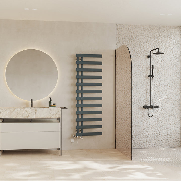 Agar - Anthracite Dual Fuel Towel Rail H1564mm x W500mm Standard