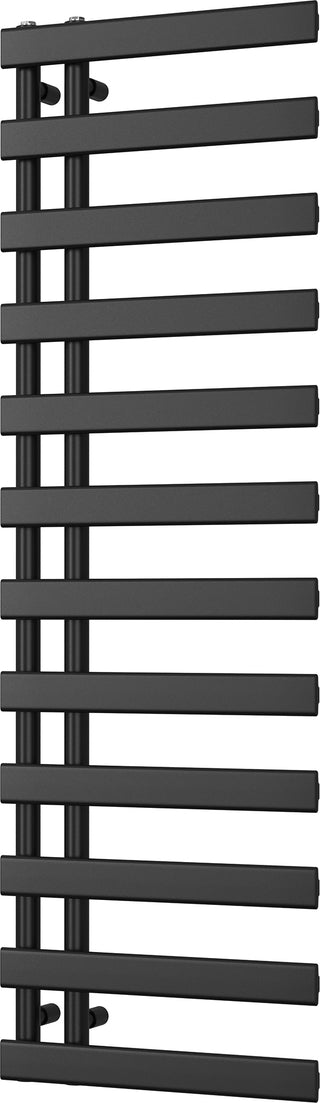 Agar matt black towel radiator, 1564mm high x 500mm wide