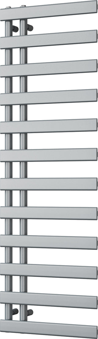 Agar matt silver towel radiator, 1564mm high x 500mm wide