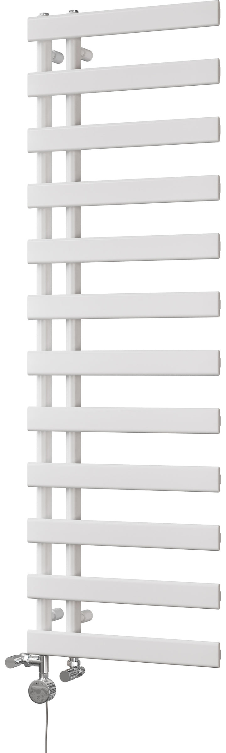 Agar - White Dual Fuel Towel Rail H1564mm x W500mm Thermostatic