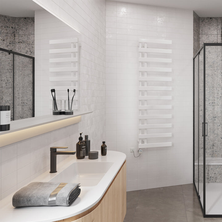 Agar - White Electric Towel Rail H1564mm x W500mm 600w Thermostatic