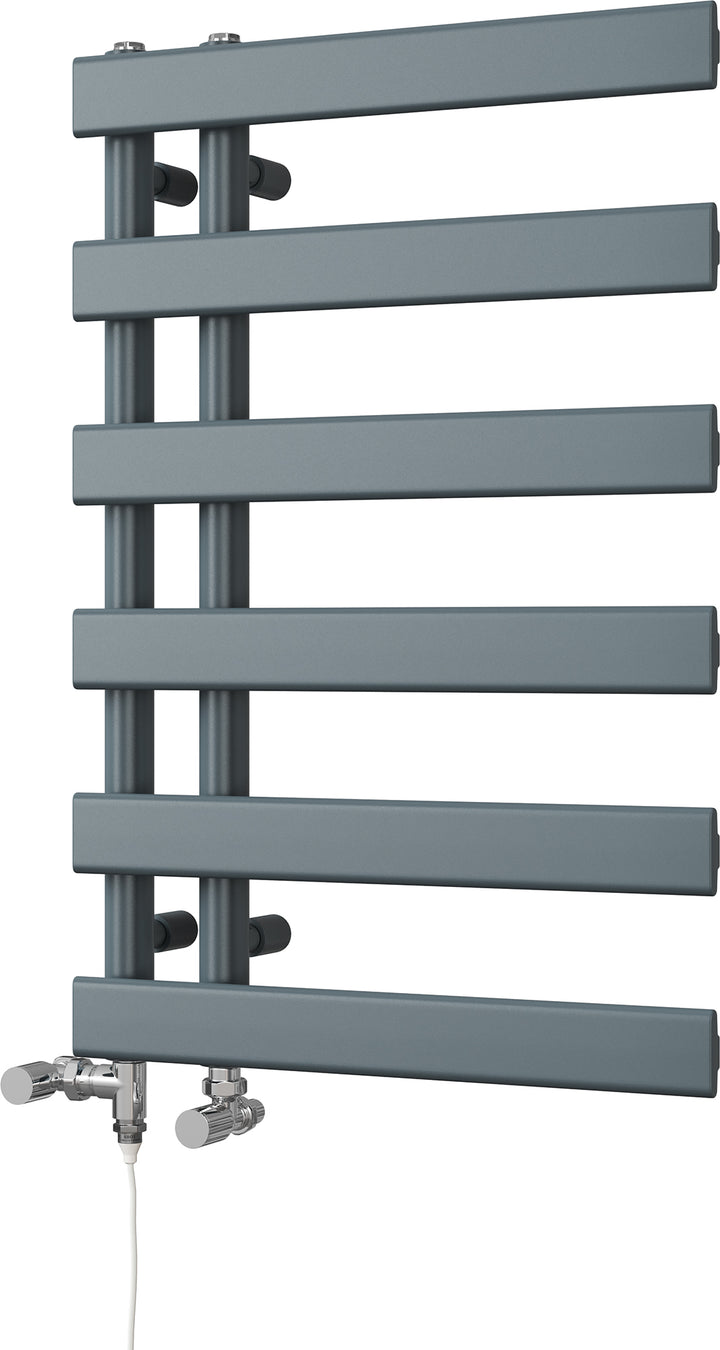 Agar - Anthracite Dual Fuel Towel Rail H748mm x W500mm Standard