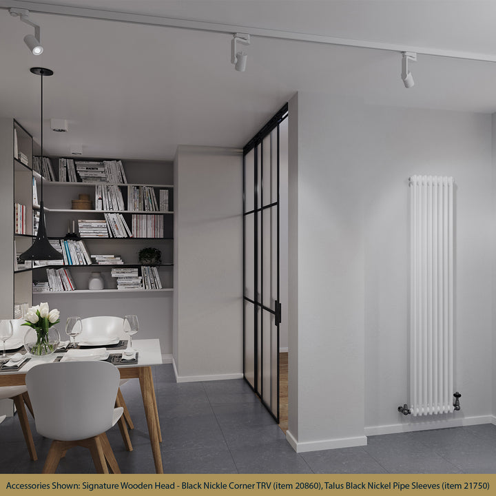 Alpha - White Vertical Column Radiator H1800mm x W372mm 2 Column - Feet Included