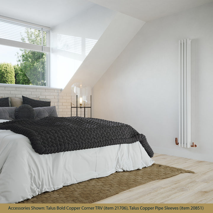 Alpha - White Vertical Column Radiator H1800mm x W198mm 3 Column - Feet Included
