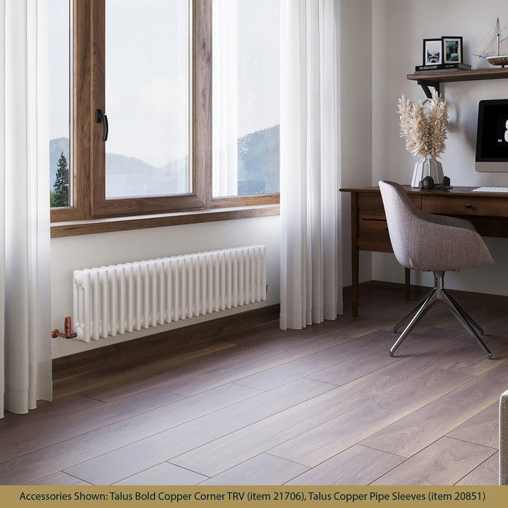 Alpha - White Column Radiator H300mm x W1177mm 3 Column - Feet Included