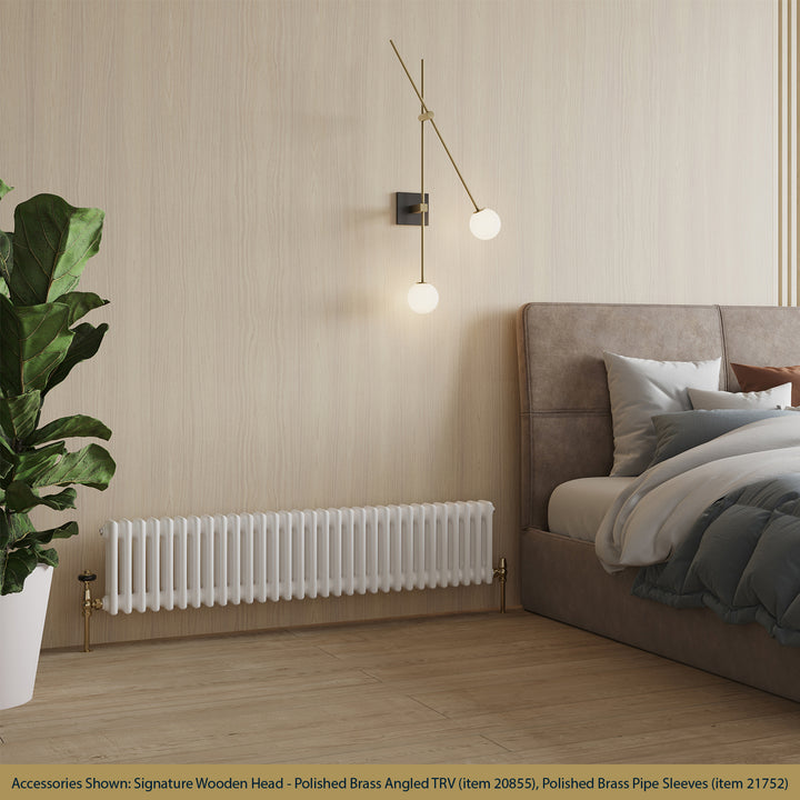 Alpha - White Column Radiator H300mm x W1355mm 3 Column - Feet Included