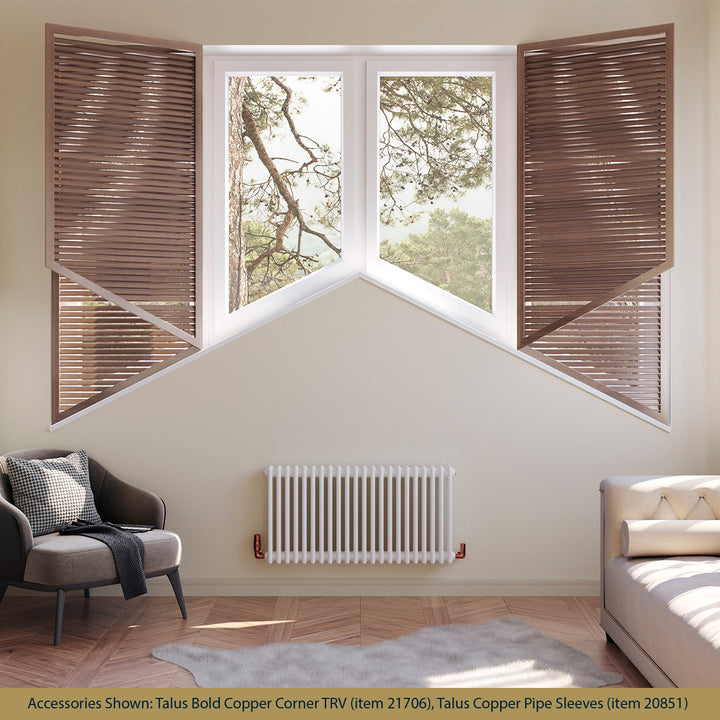 Alpha - White Column Radiator H500mm x W999mm 3 Column - Feet Included