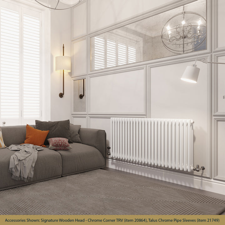 Alpha - White Column Radiator H600mm x W1177mm 3 Column - Feet Included