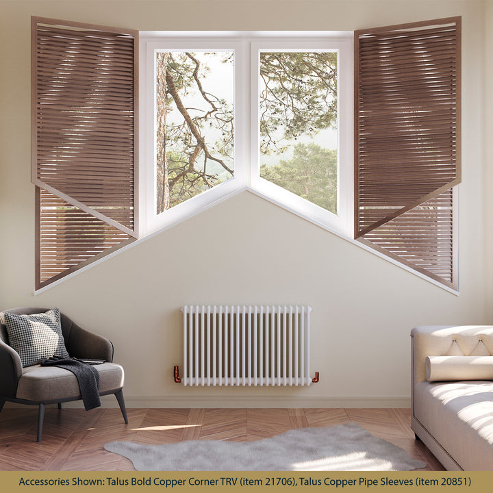 Alpha - White Column Radiator H600mm x W999mm 3 Column - Feet Included