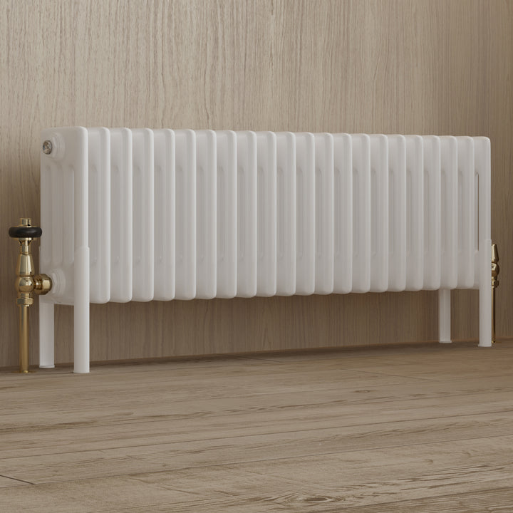 Alpha - White Column Radiator H600mm x W988mm 4 Column - Feet Included