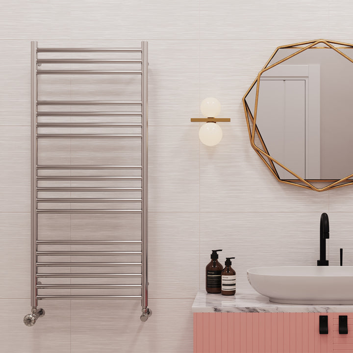Aston - Stainless Steel Heated Towel Rail - H1200mm x W500mm - Straight