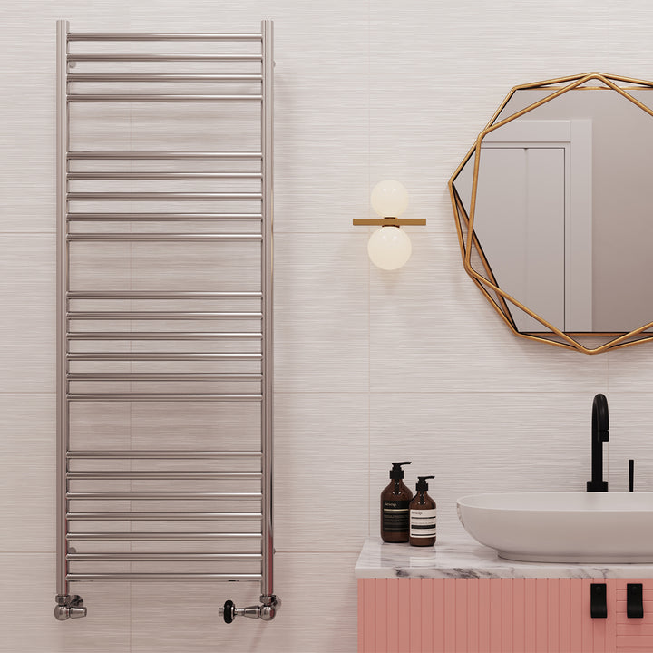 Aston - Stainless Steel Heated Towel Rail - H1400mm x W500mm - Straight