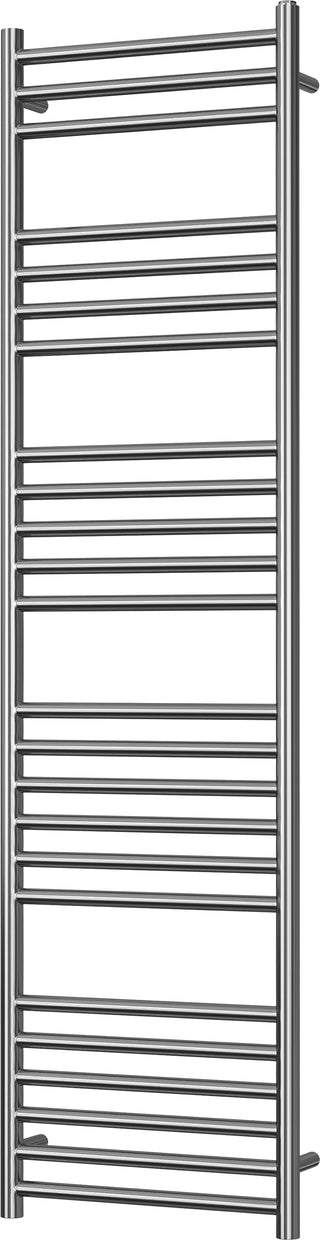 Aston polished stainless steel straight heated towel rail, 1600mm high x 400mm wide