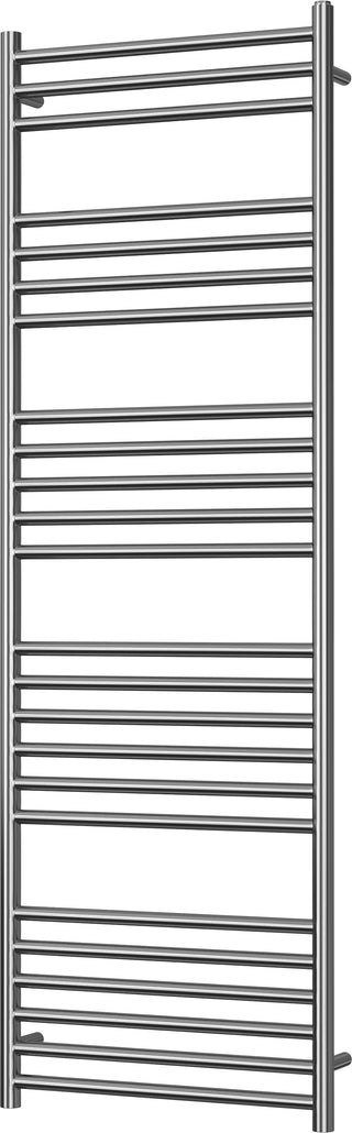 Aston polished stainless steel straight heated towel rail, 1600mm high x 500mm wide