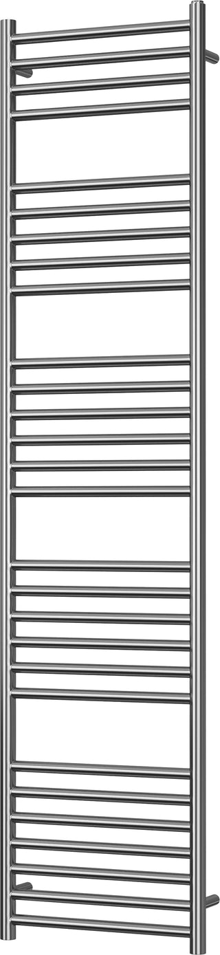 Aston polished stainless steel straight heated towel rail, 1800mm high x 400mm wide
