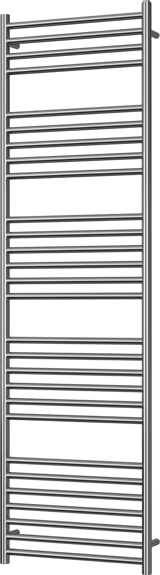 Aston polished stainless steel straight heated towel rail, 1800mm high x 500mm wide