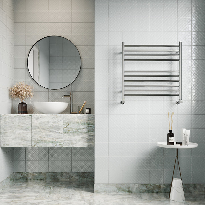 Aston - Stainless Steel Heated Towel Rail - H600mm x W600mm - Straight