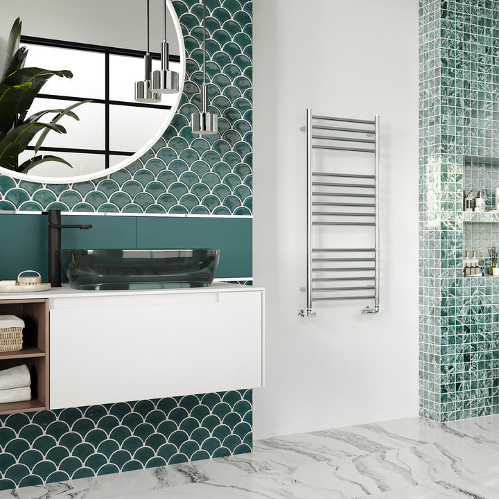 Aston - Stainless Steel Heated Towel Rail - H1000mm x W400mm - Curved