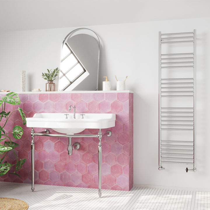 Aston - Stainless Steel Heated Towel Rail - H1600mm x W400mm - Curved