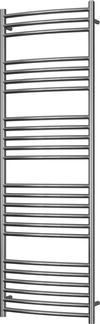 Aston polished stainless steel curved heated towel rail, 1600mm high x 500mm wide