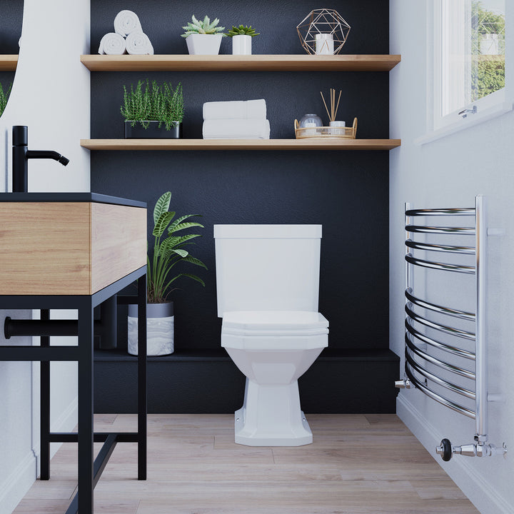 Aston - Stainless Steel Heated Towel Rail - H600mm x W1000mm - Curved