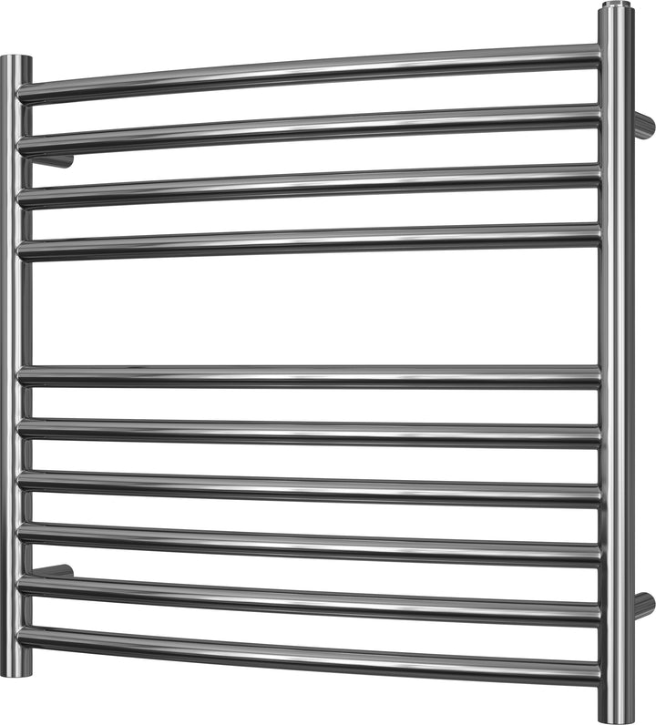Aston - Stainless Steel Heated Towel Rail - H600mm x W600mm - Curved