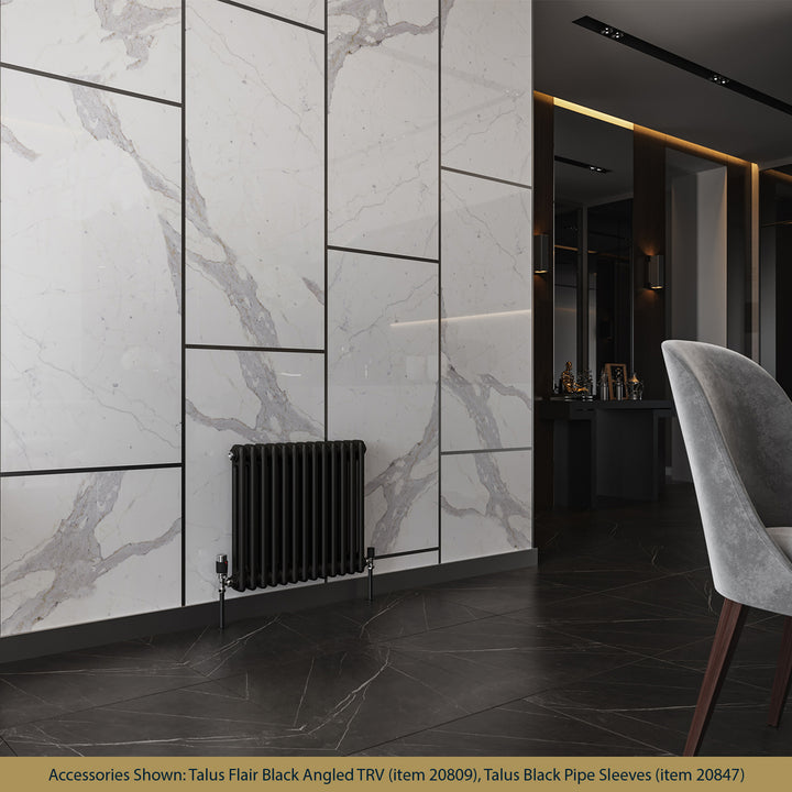 Alpha - Black Column Radiator H500mm x W592mm 2 Column