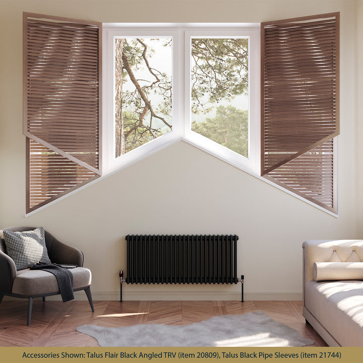 Alpha - Black Column Radiator H500mm x W1177mm 3 Column