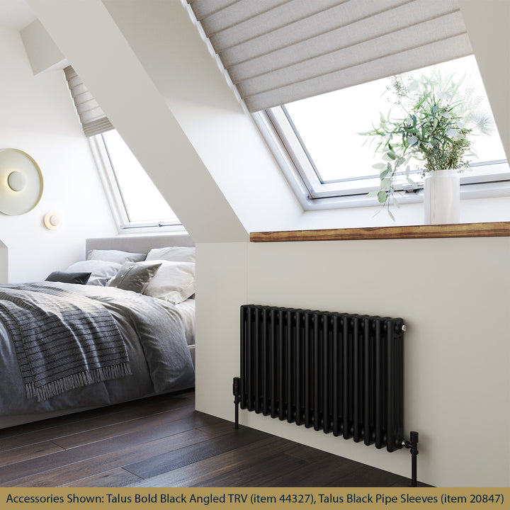 Alpha - Black Column Radiator H500mm x W777mm 3 Column - Feet Included