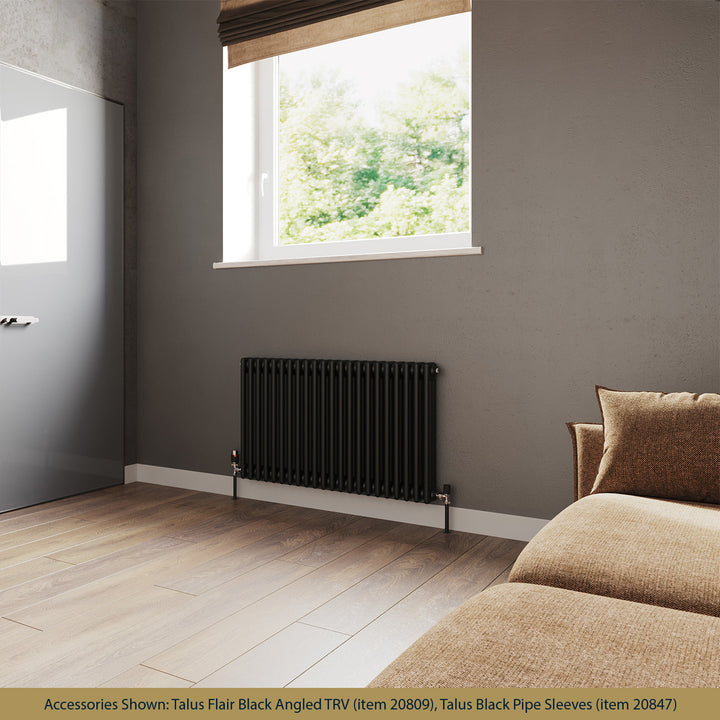 Alpha - Black Column Radiator H600mm x W999mm 3 Column - Feet Included