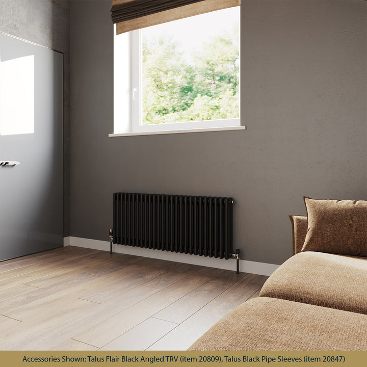 Alpha - Black Column Radiator H500mm x W1164mm 4 Column - Feet Included