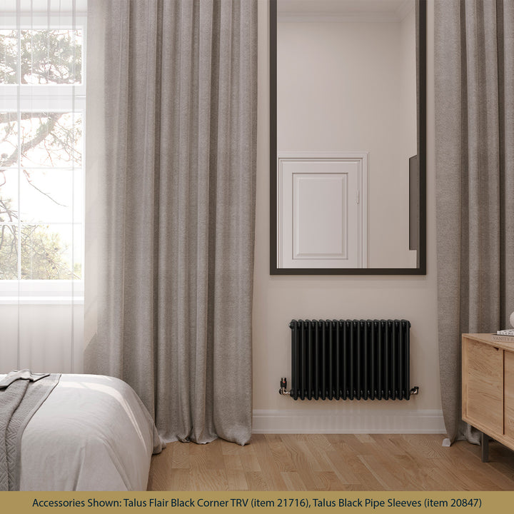 Alpha - Black Column Radiator H500mm x W768mm 4 Column - Feet Included