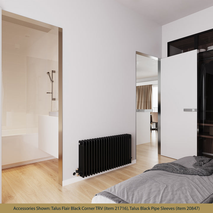 Alpha - Black Column Radiator H500mm x W988mm 4 Column - Feet Included