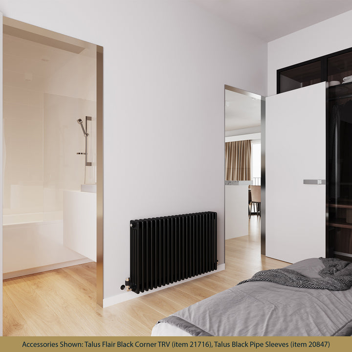 Alpha - Black Column Radiator H600mm x W988mm 4 Column - Feet Included