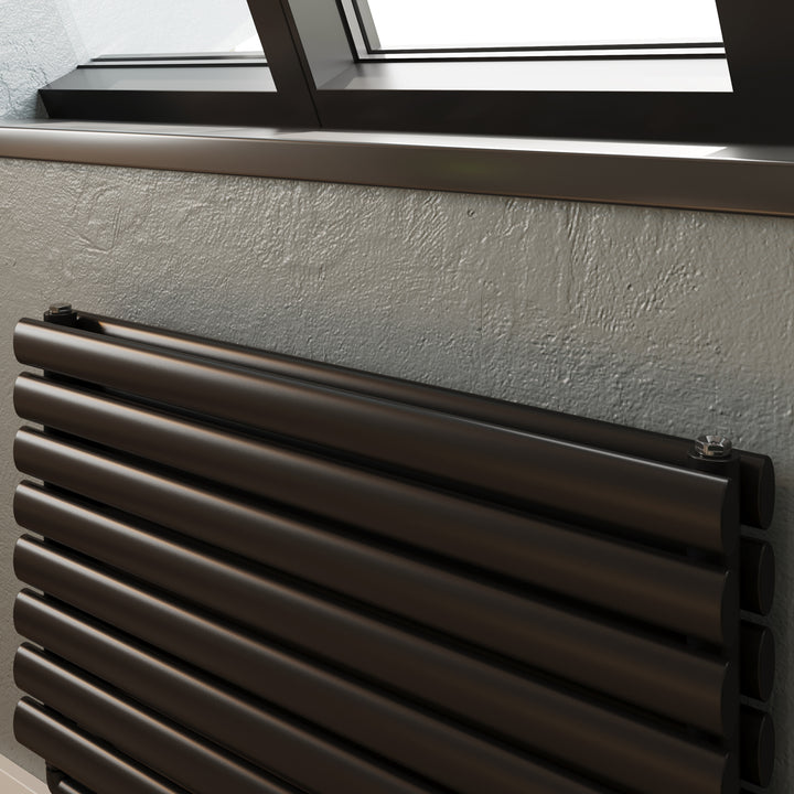 Signature Wooden Head - Thermostatic Radiator Valve & Accessory Kit - Black Nickel Angled 15mm