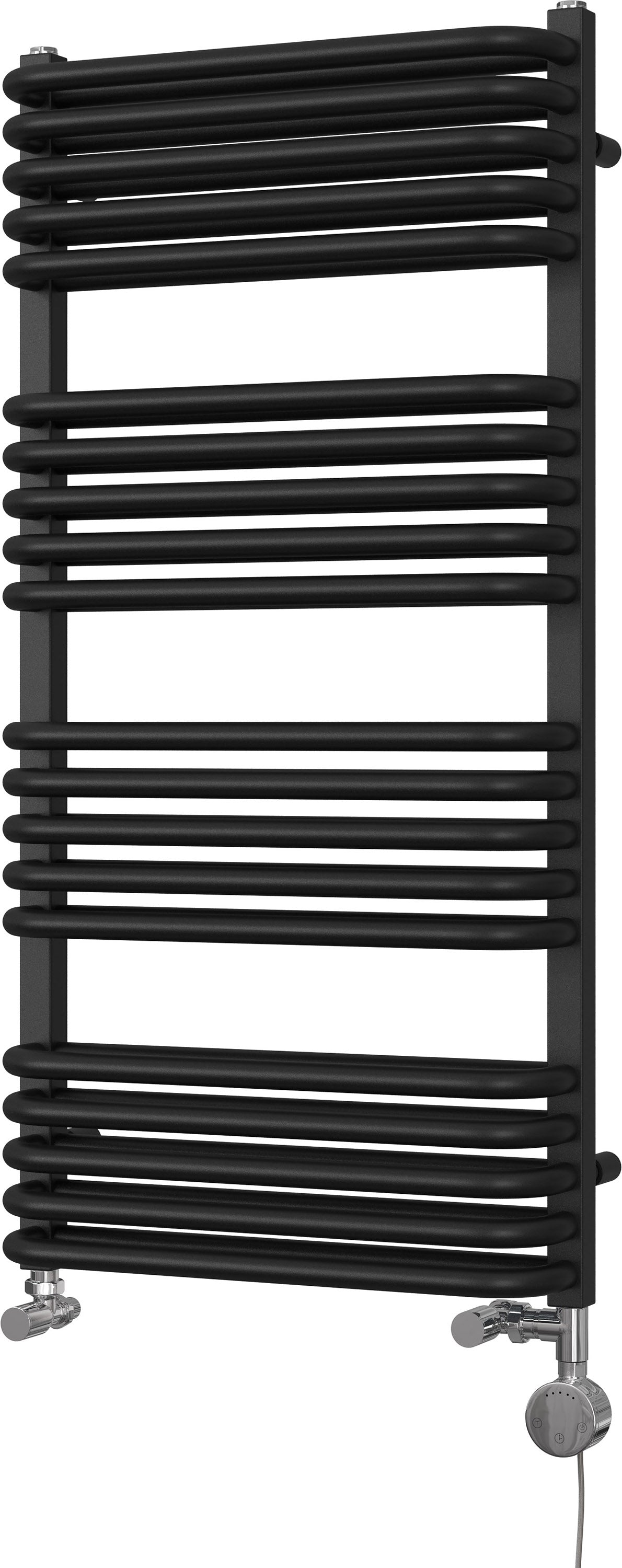 Crossmoor - Black Dual Fuel Towel Rail H1000mm x W500mm Thermostatic
