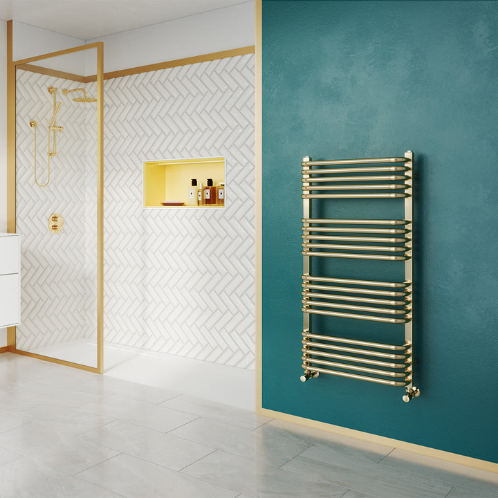 Crossmoor - Polished Brass Towel Radiator - H1000mm x W500mm