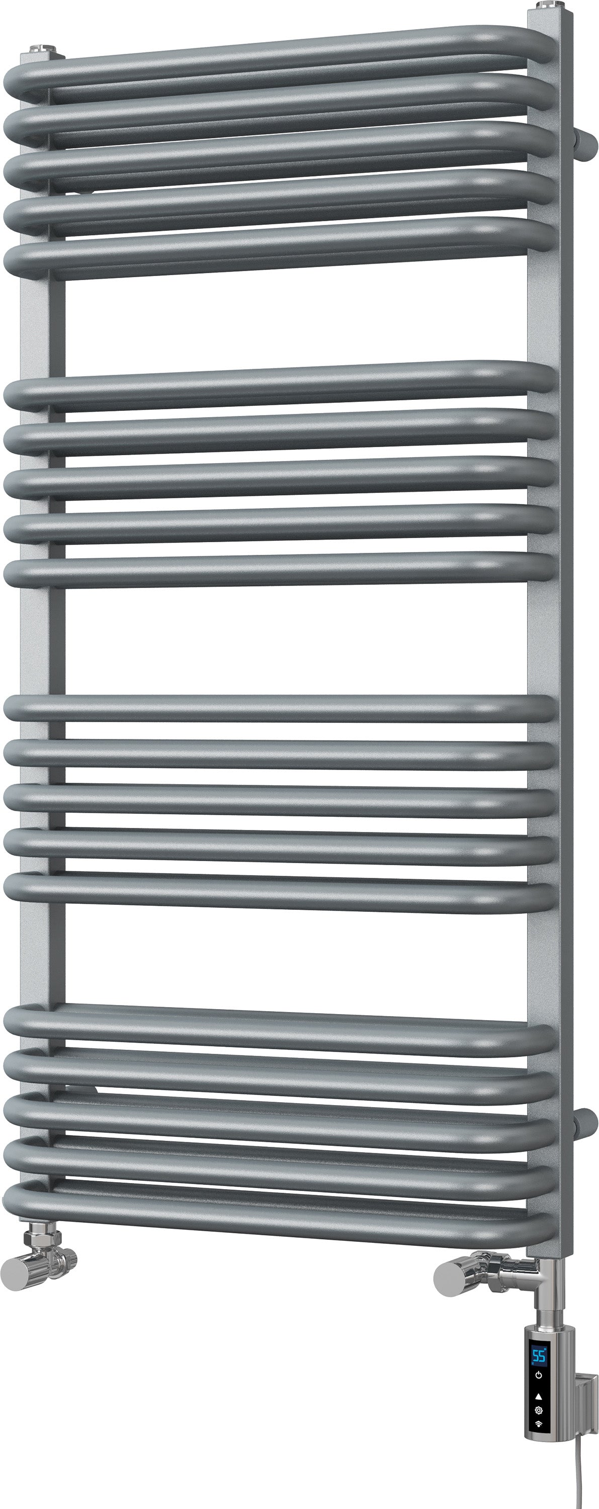 Crossmoor - Silver Dual Fuel Towel Rail H1000mm x W500mm Thermostatic WIFI