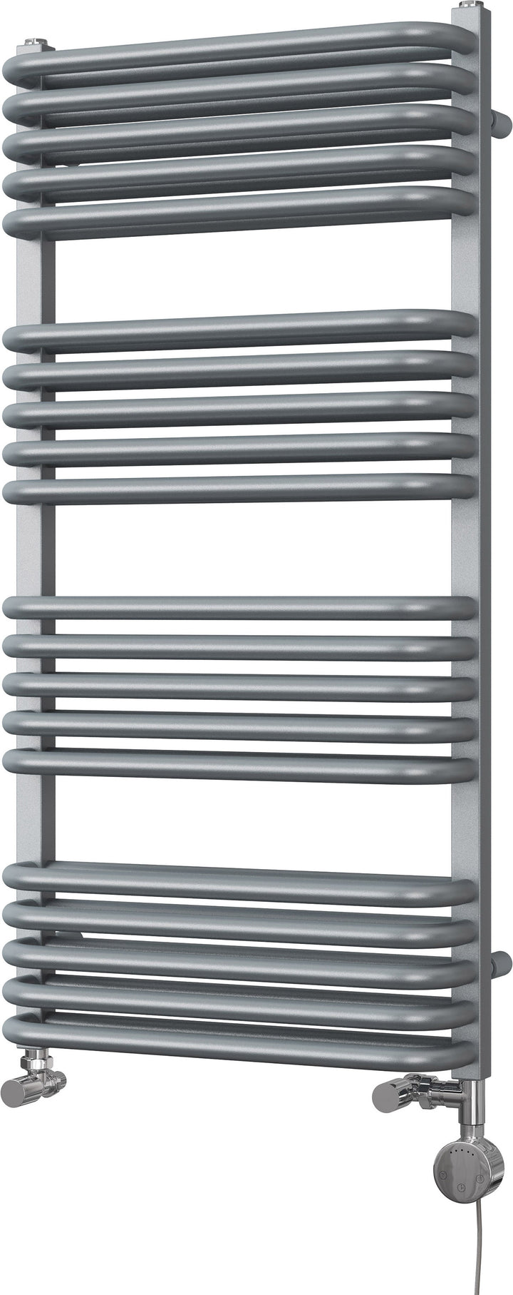 Crossmoor - Silver Dual Fuel Towel Rail H1000mm x W500mm Thermostatic
