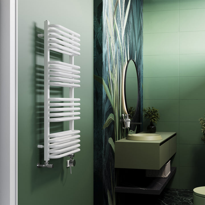 Crossmoor - White Dual Fuel Towel Rail H1000mm x W500mm Thermostatic