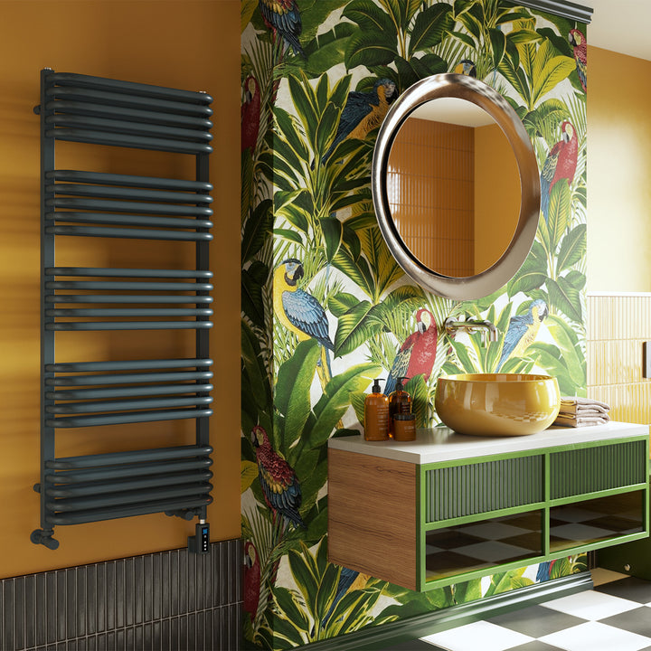 Crossmoor - Anthracite Dual Fuel Towel Rail H1269mm x W500mm Thermostatic WIFI